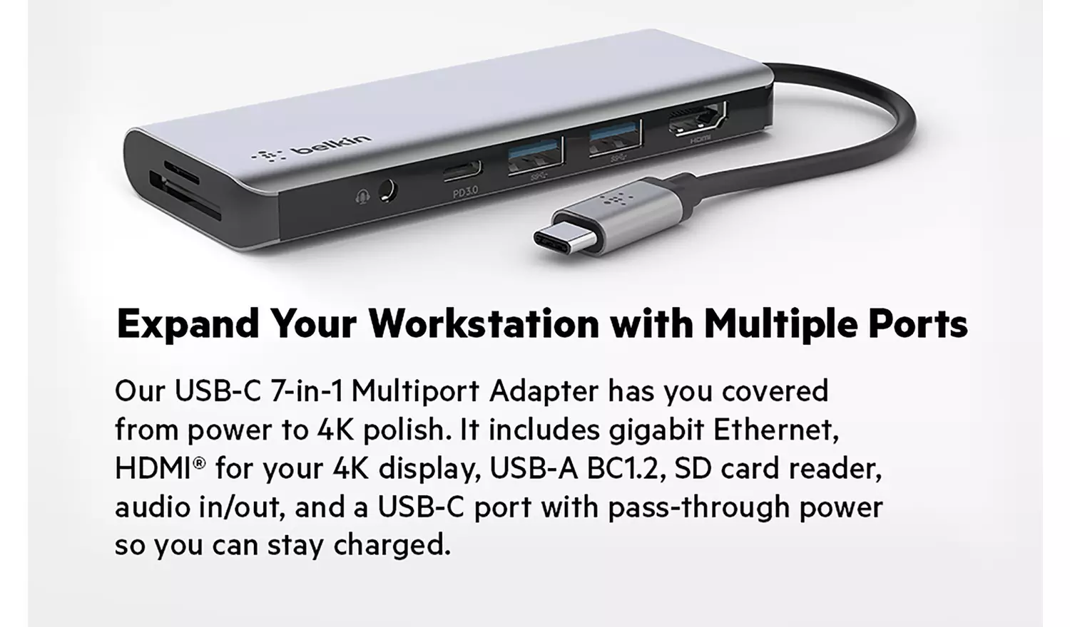 Belkin 7-in-1 USB-C Multiport Hub Adapter