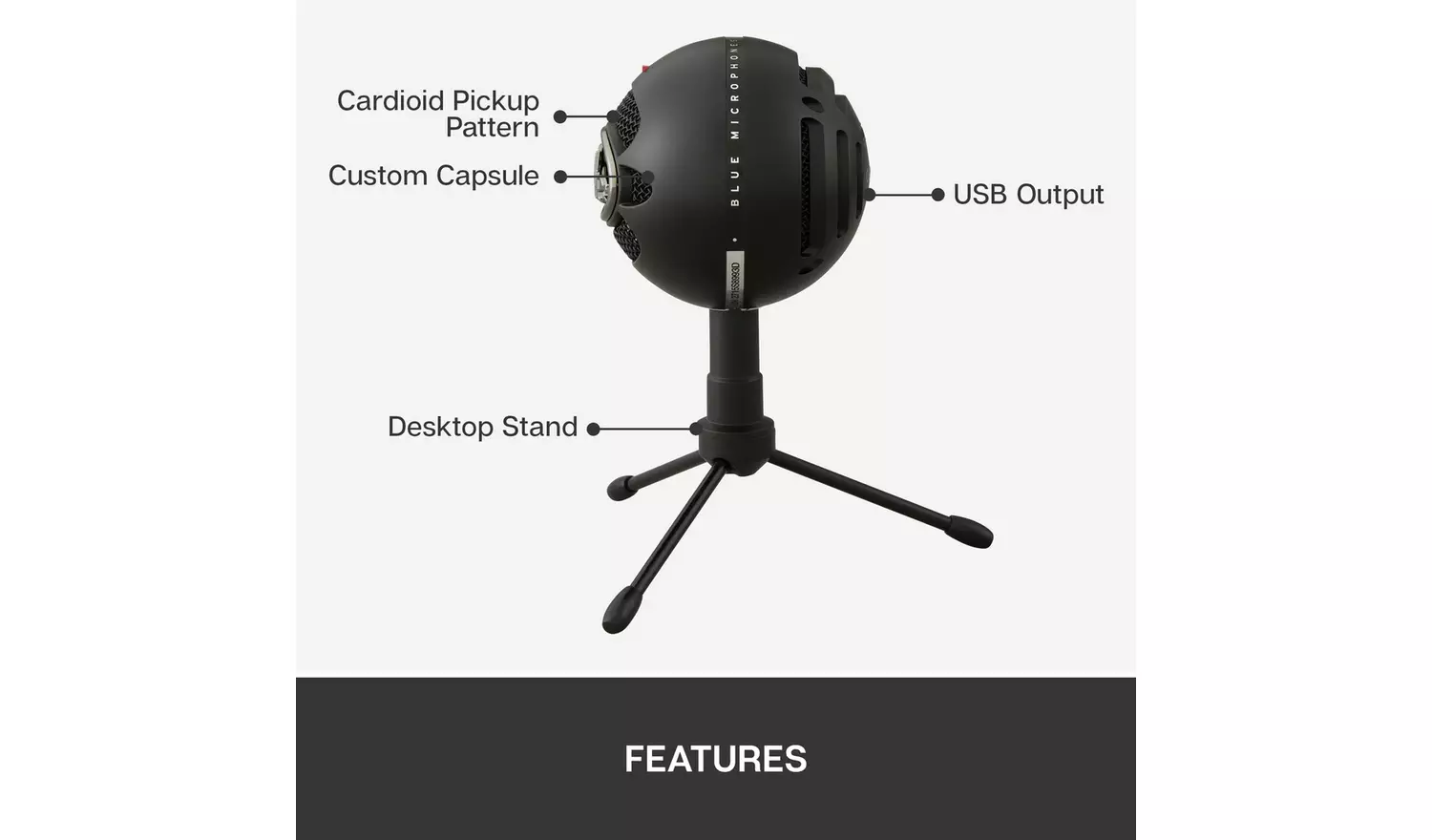 Blue Snowball iCE USB PC Streaming Gaming Microphone - Black