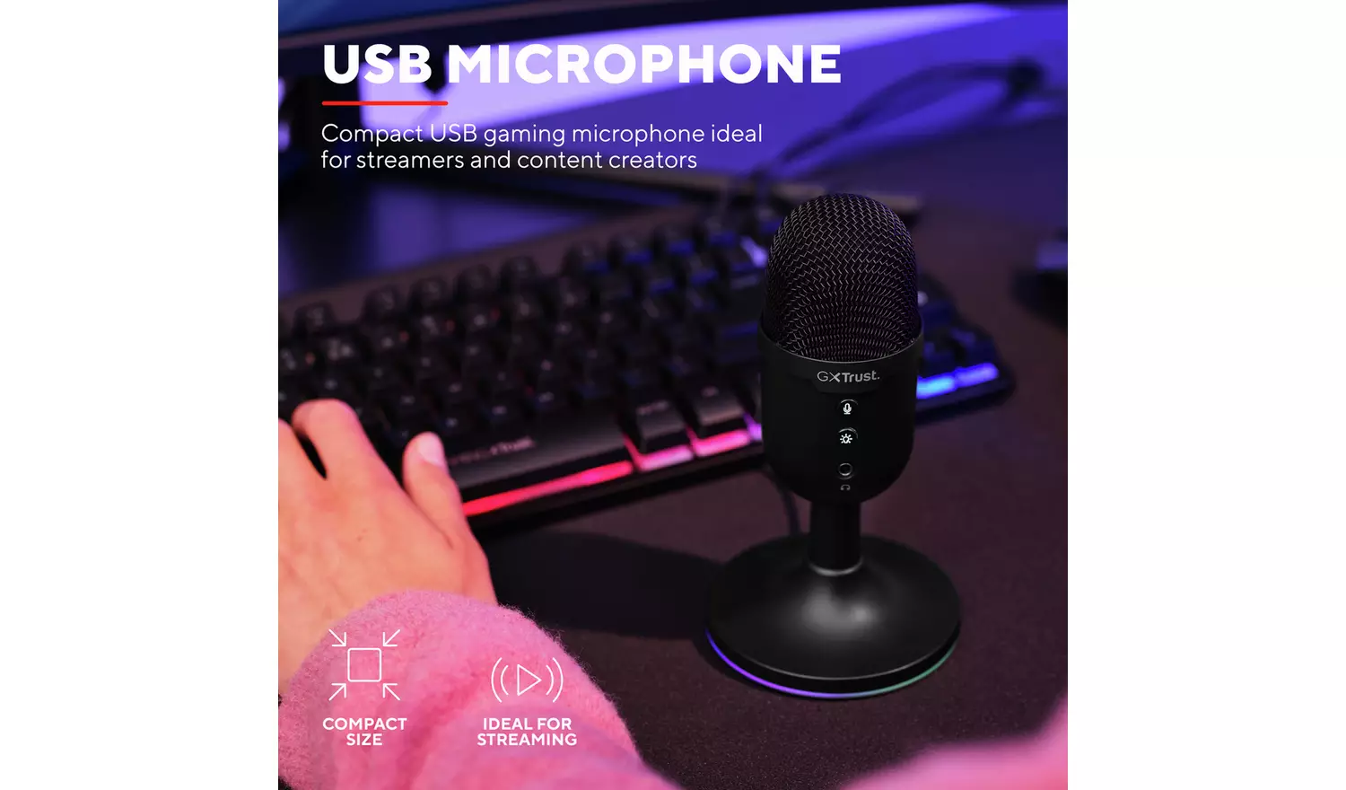 Trust GXT234 Yunix USB Gaming Microphone - Black