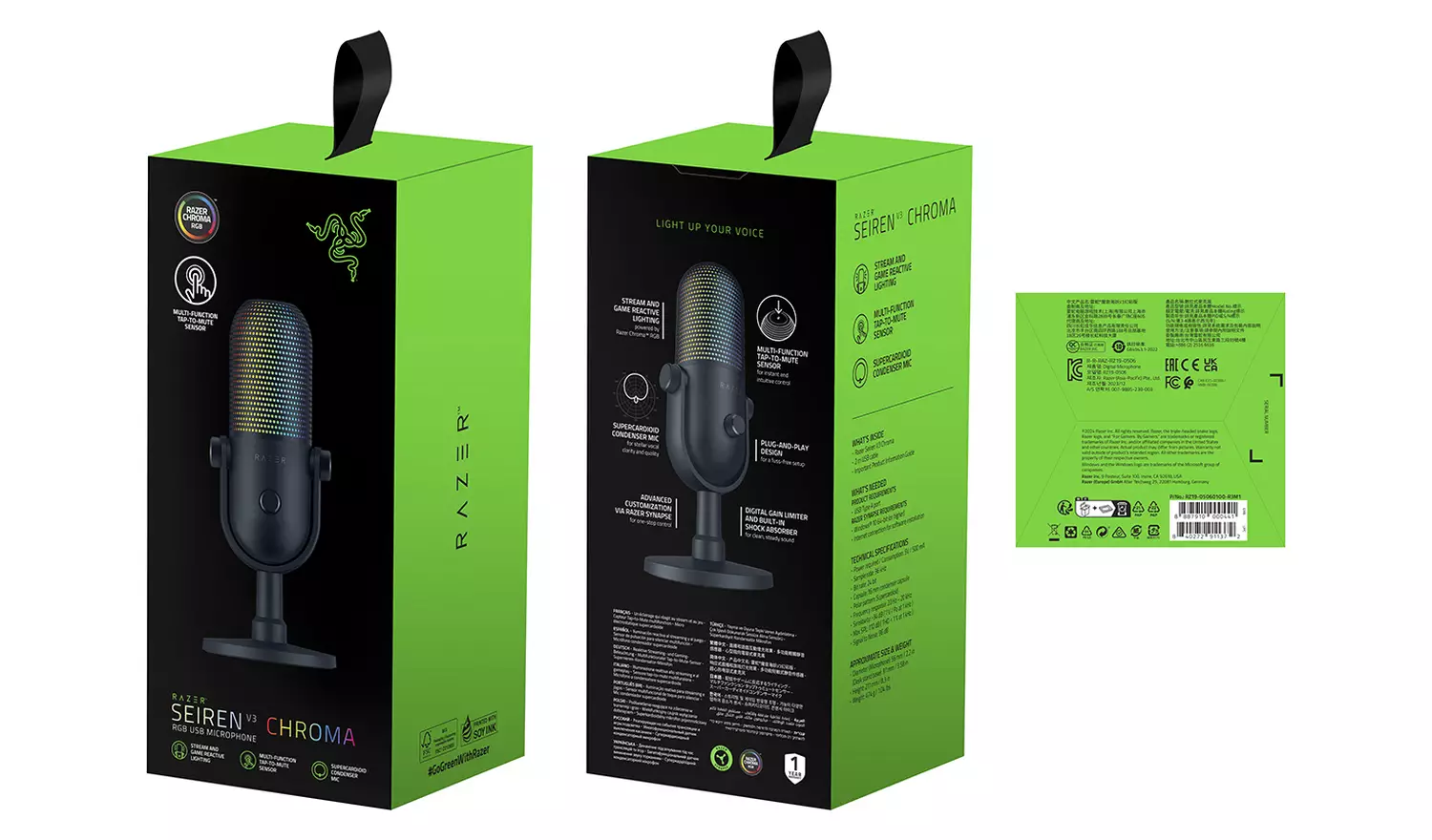 Razer Seiren V3 Chroma USB Microphone - Black