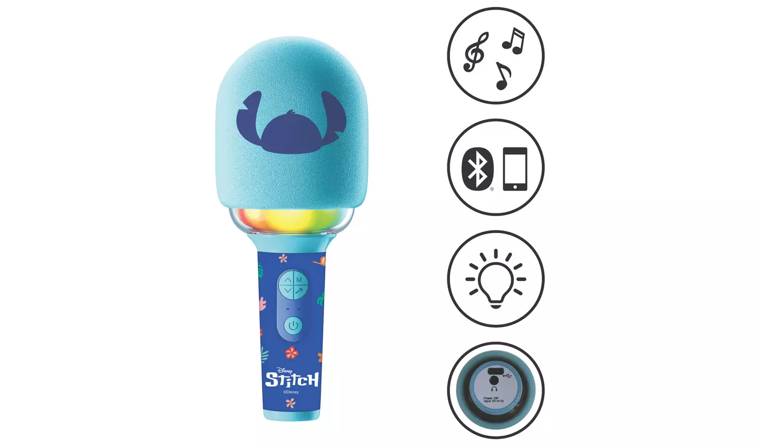 Disney Stitch Bluetooth Microphone - Blue