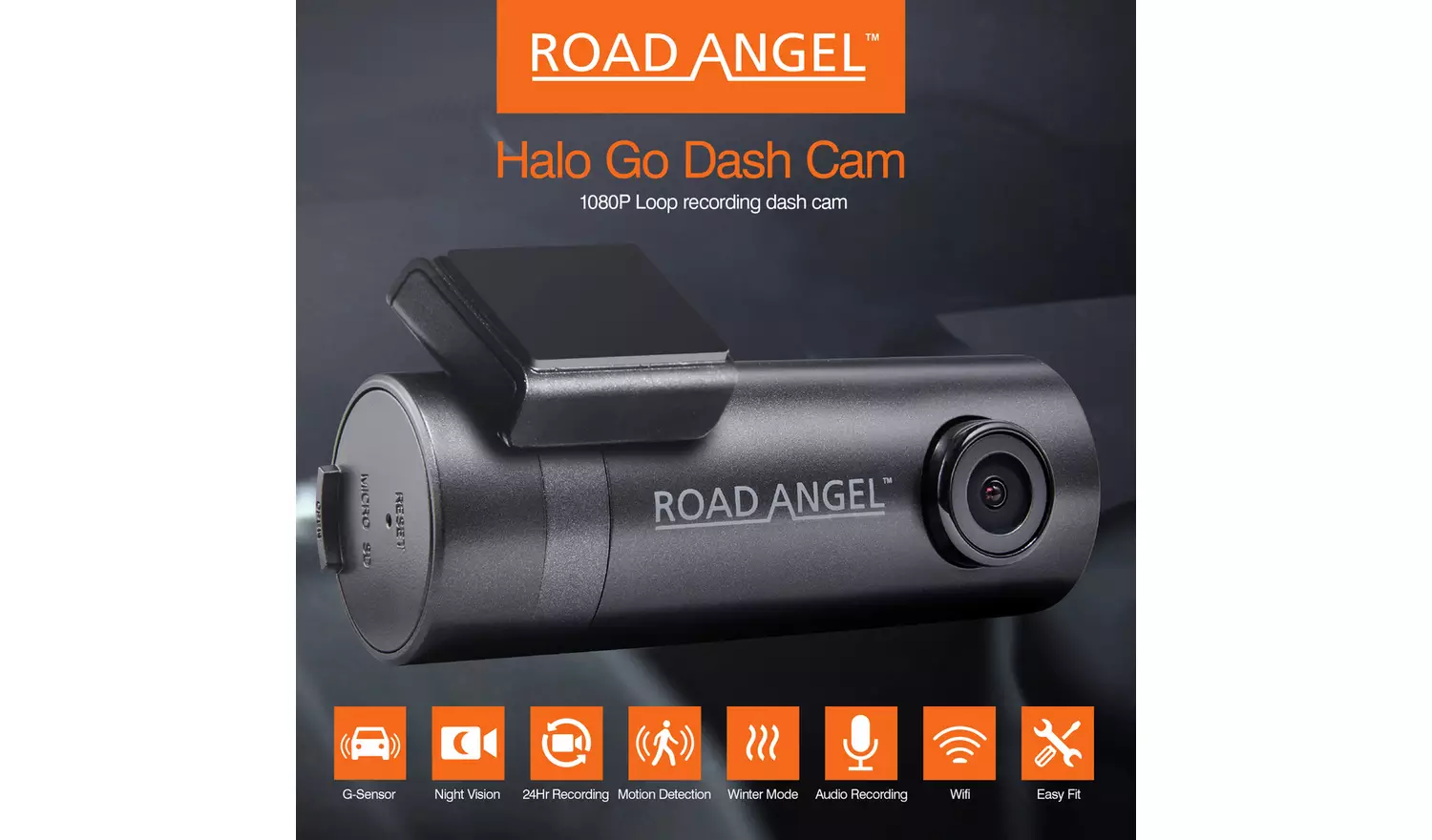 Road Angel Halo Go Front Dash Cam and SD Card