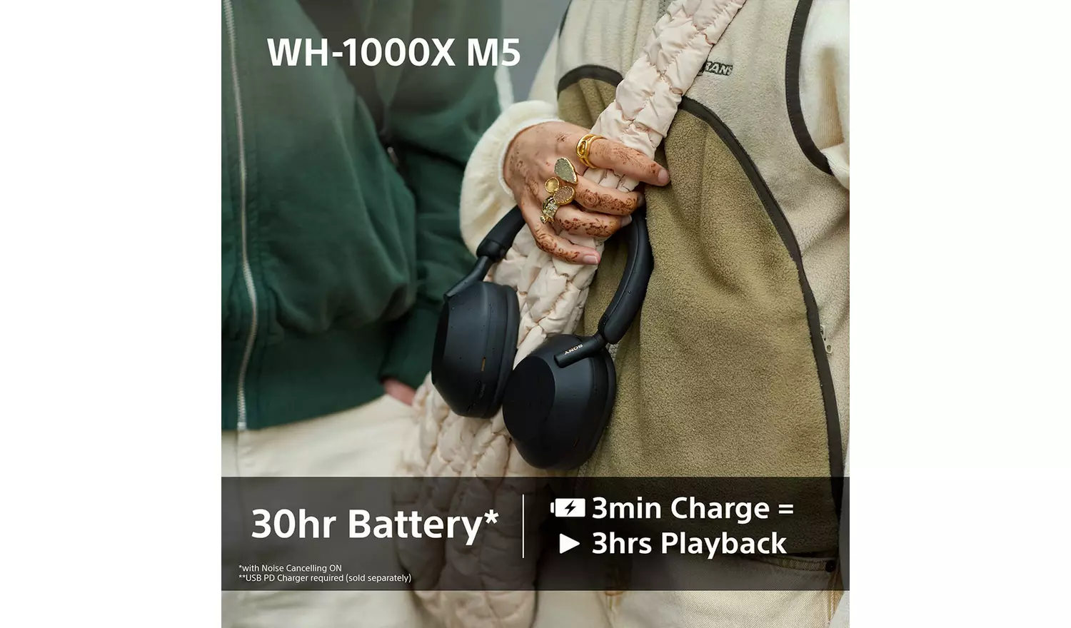 Sony WH1000XM5 Over-Ear Wireless Headphones - Black