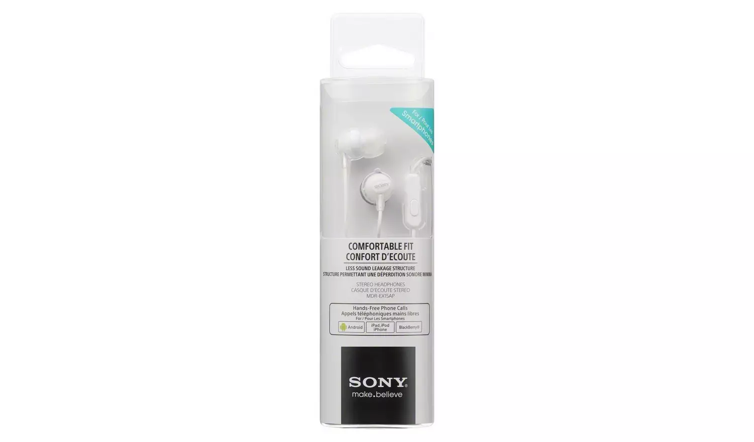 Sony MDR-EX15AP In-Ear Wired Headphones - White