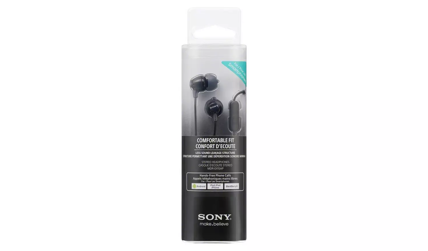 Sony MDR-EX15AP In-Ear Wired Headphones - Black