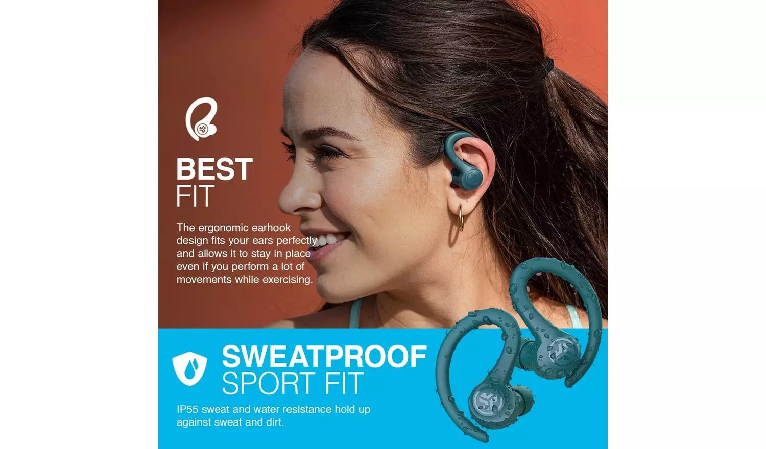 JLAB GO Air Sport True Wireless Earbuds – Teal