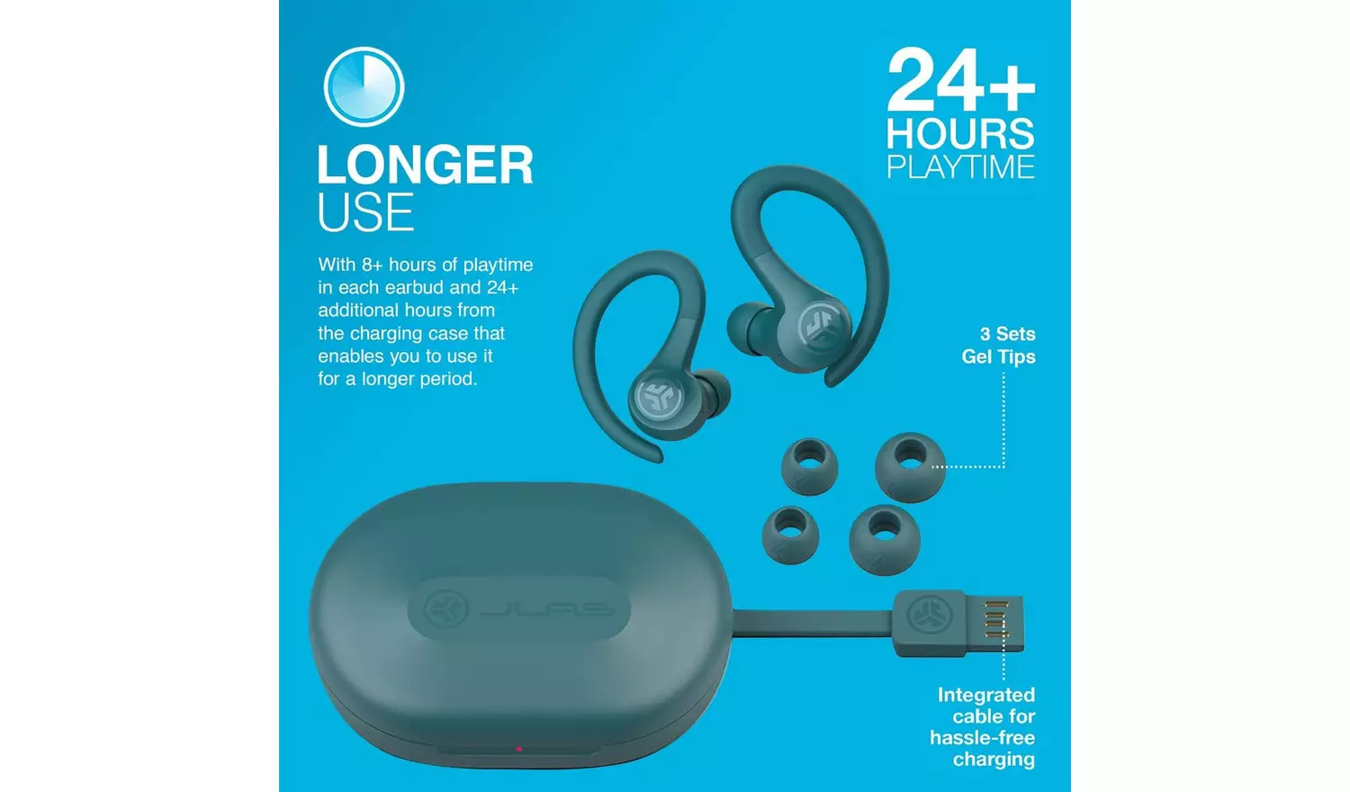 JLAB GO Air Sport True Wireless Earbuds – Teal