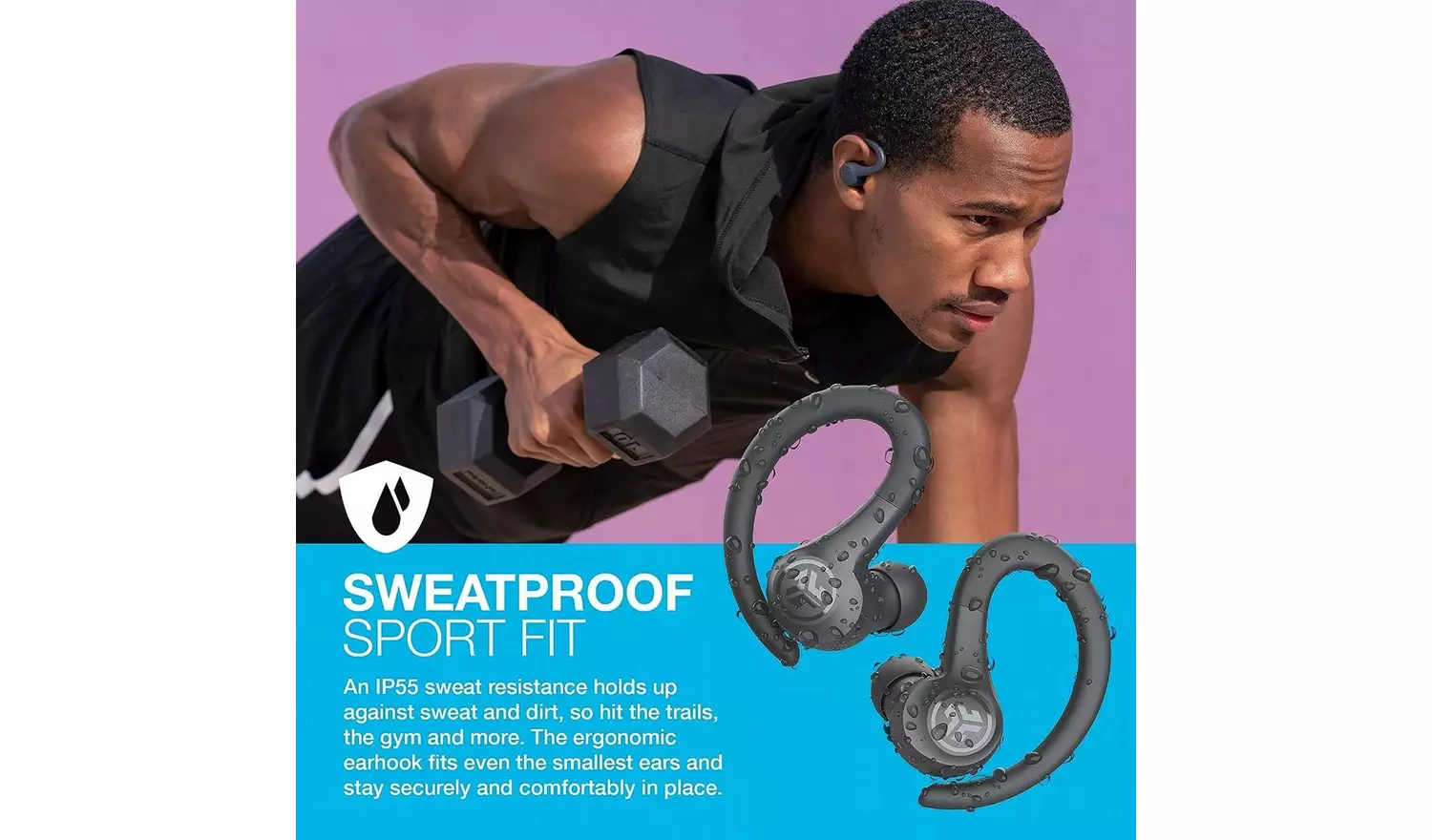 JLab GO Air Sport True Wireless Earbuds – Graphite