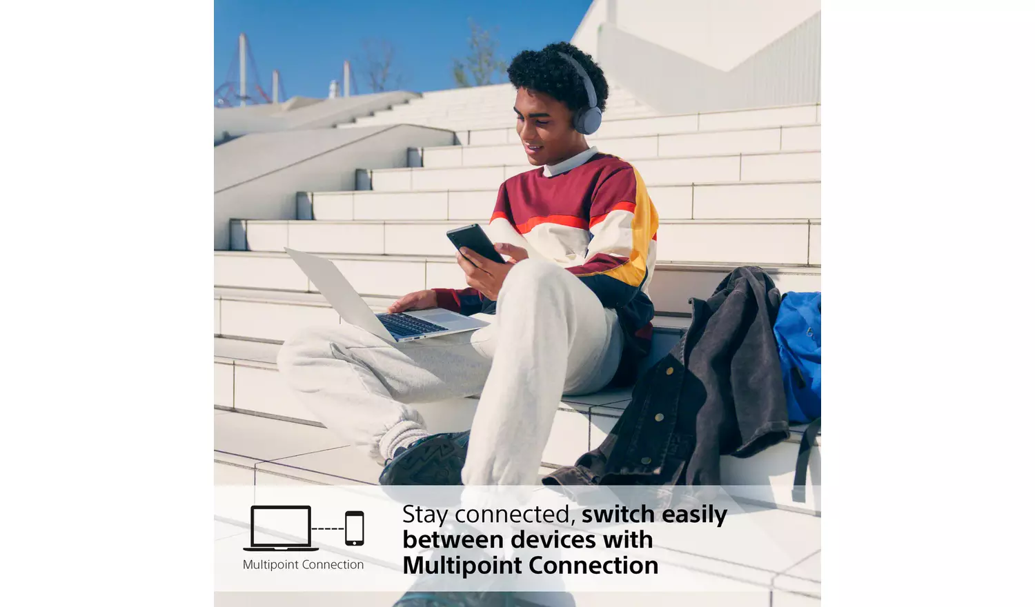 Sony WH-CH520 On-Ear Wireless Bluetooth Headphones - Blue