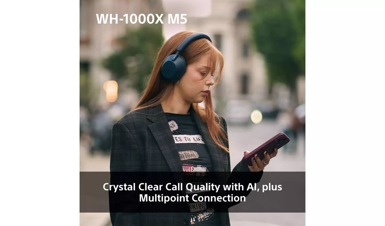 Sony WH1000XM5 Over-Ear Wireless Headphones - Blue