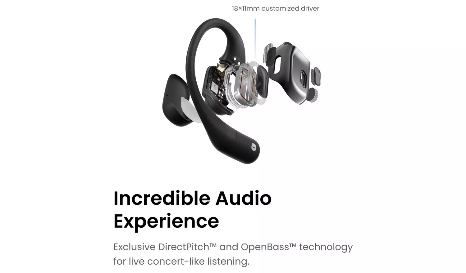 Shokz OpenFit True Wireless Sports Earbuds - Black