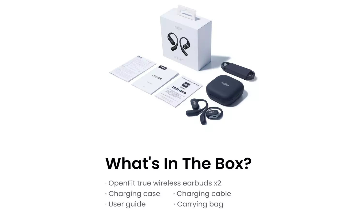 Shokz OpenFit True Wireless Sports Earbuds - Black