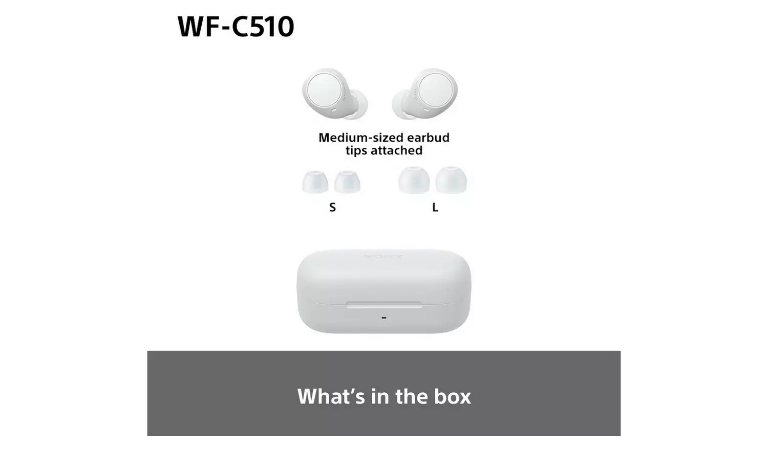 Sony WF-C510 True Wireless Earbuds – White
