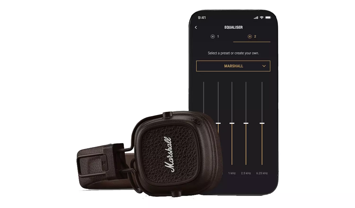 Marshall Major V On-Ear Wireless Headphones - Brown
