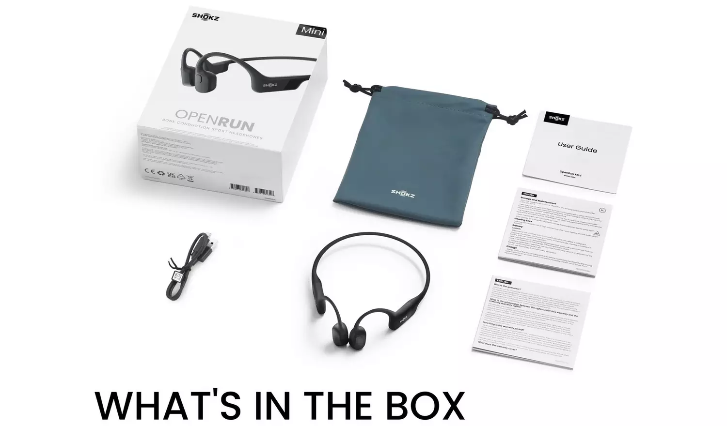 Shokz OpenRun Mini Wireless Bluetooth Headphones - Black