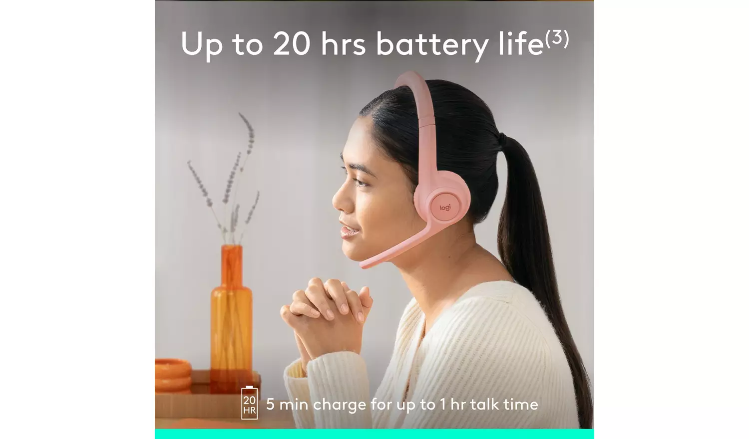 Logitech Zone 300 Wireless PC Headset - Rose