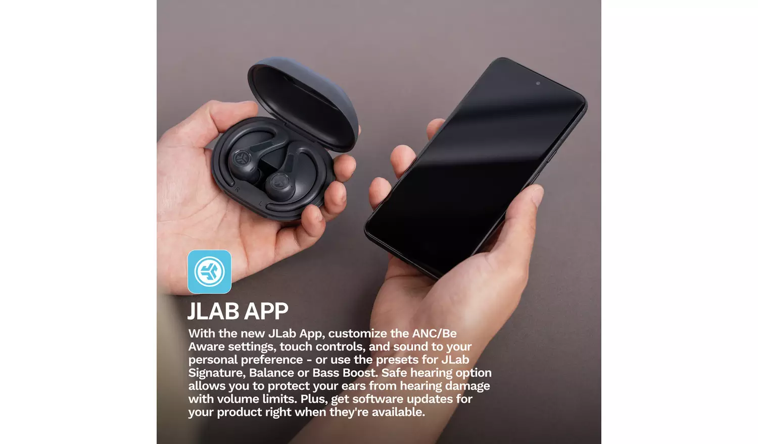 JLab JBuds Sport ANC 4 True Wireless Earbuds - Graphite