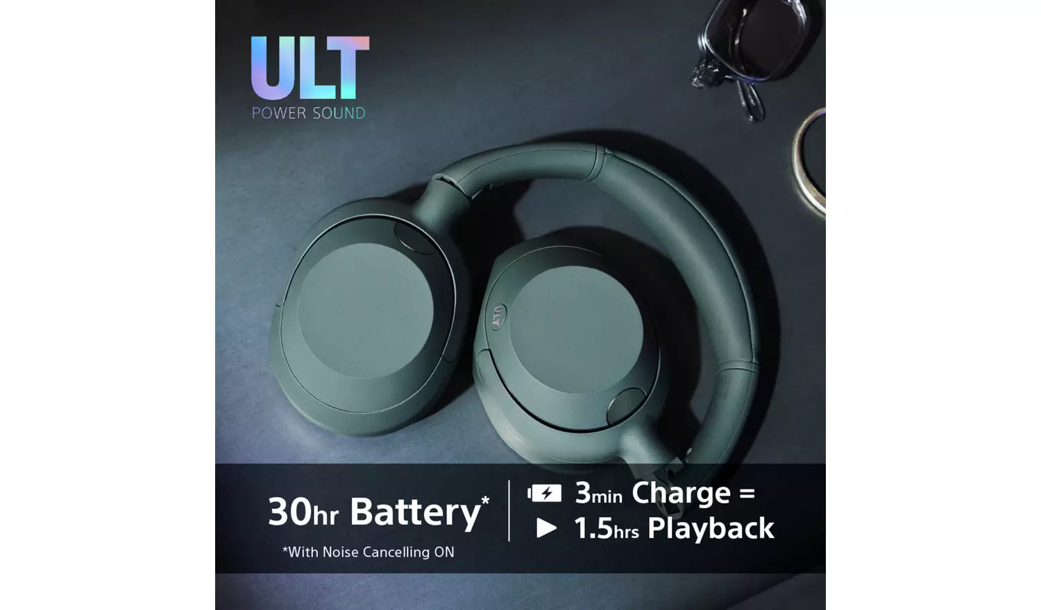 Sony ULT Wear Over-Ear Wireless NC Headphones - Forest Grey