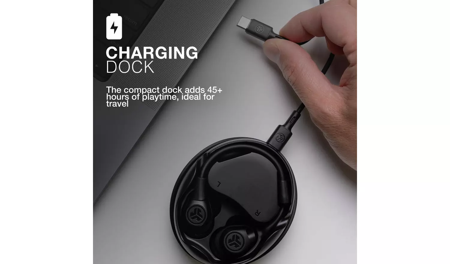 JLab Jbud Work True Wireless Earbuds - Black