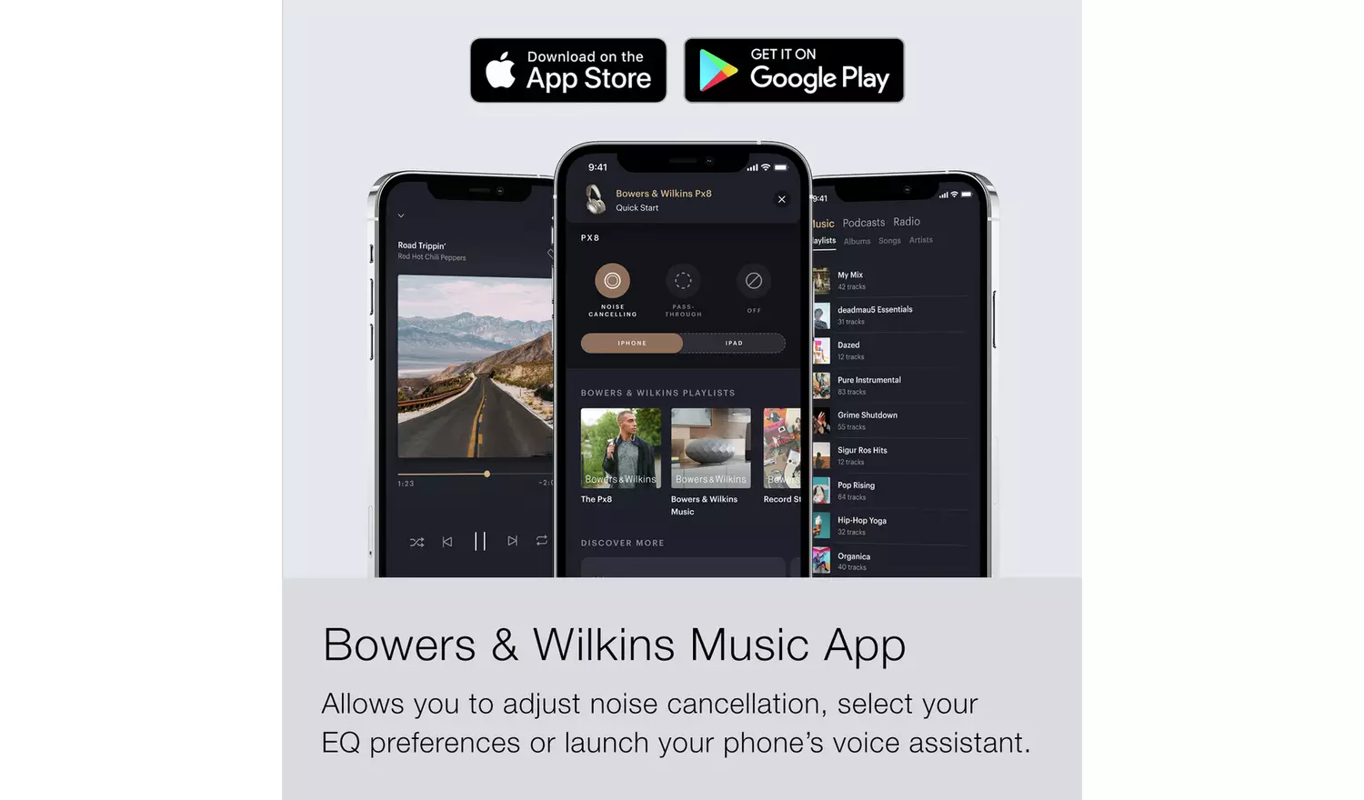 Bowers & Wilkins Px8 Over-Ear Wireless Headphones - Black