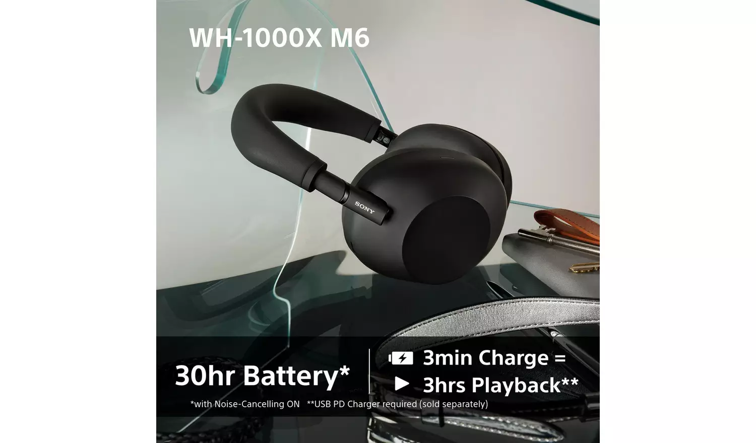 Sony WH1000XM6 Over-Ear Wireless Headphones - Black