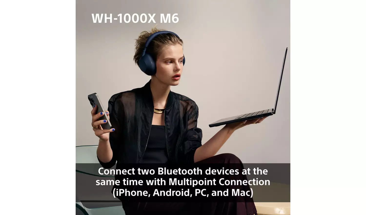 Sony WH1000XM6 Over-Ear Wireless Headphones - Black