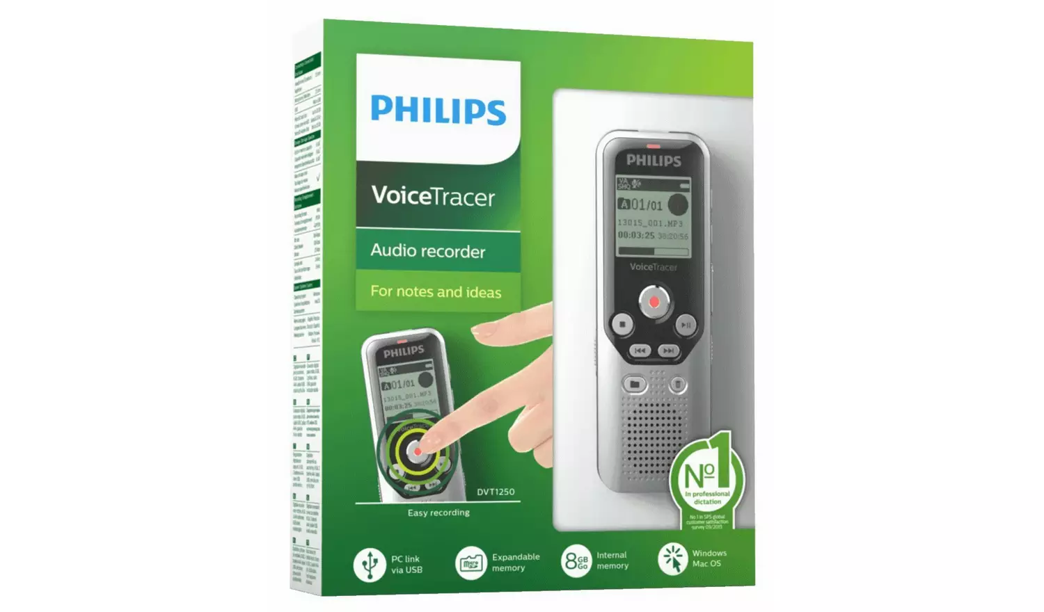 Philips DVT1250 8GB Dictation Machine