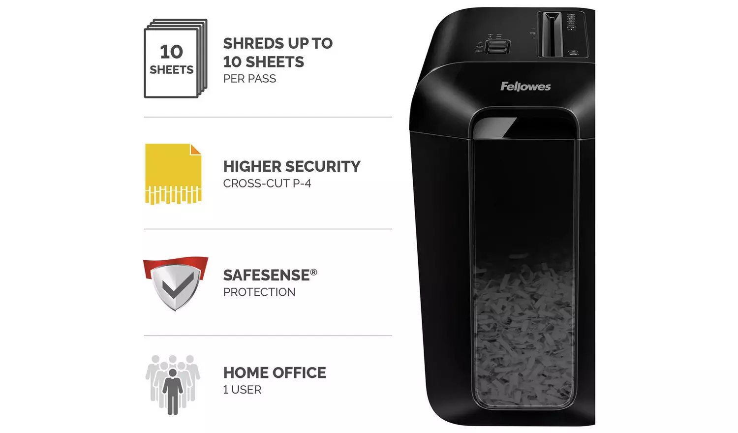 Fellowes PowerShred LX65 10 Sheet 22 Ltr Cross-Cut Shredder