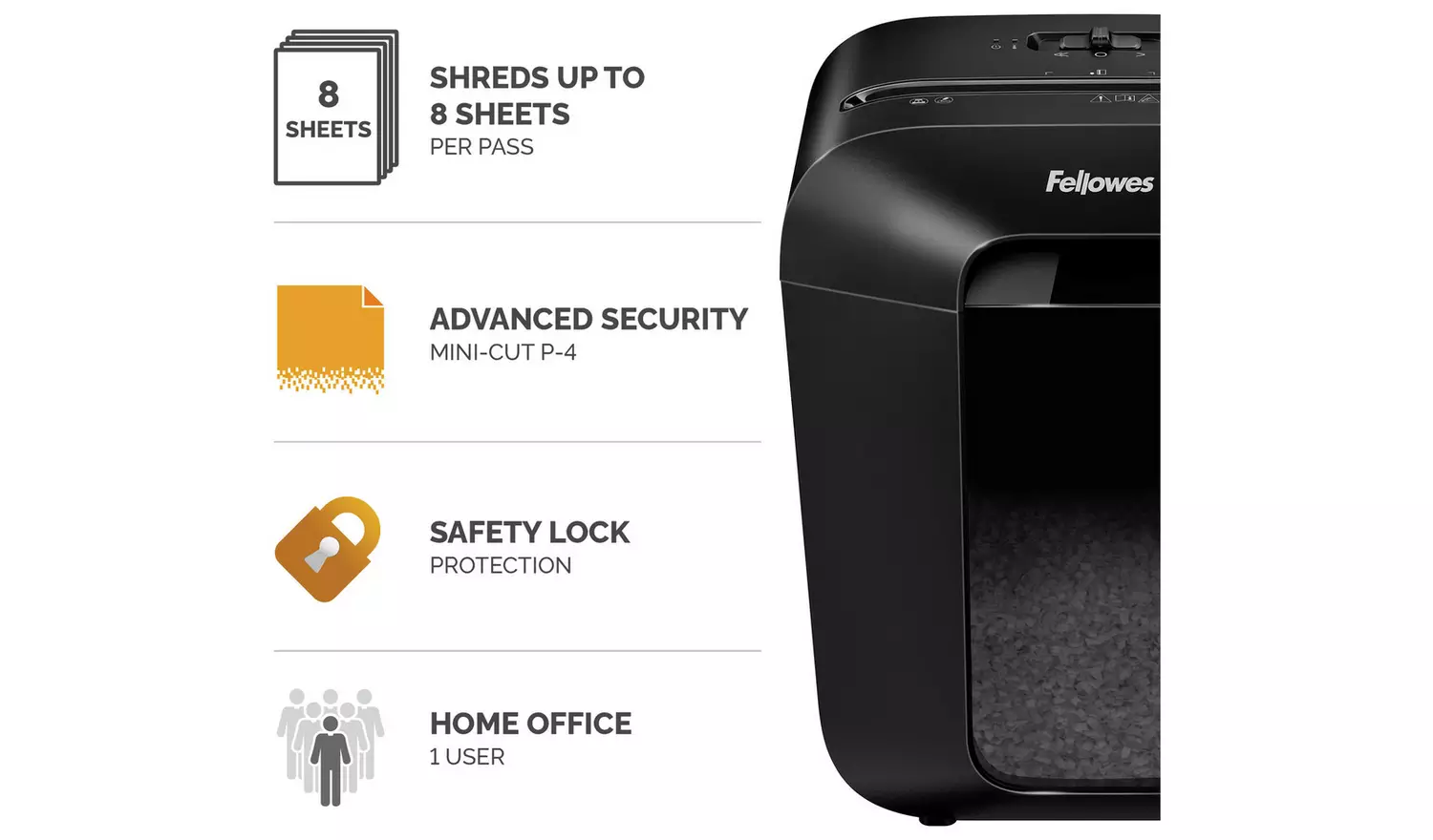 Fellowes LX41 Sheet 8 17 Litre Mini Cut Shredder