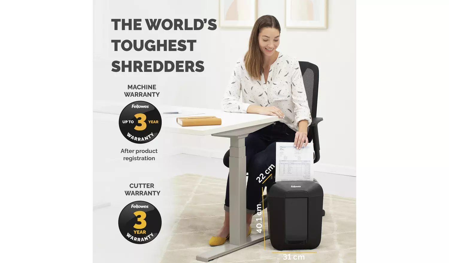 Fellowes LX41 Sheet 8 17 Litre Mini Cut Shredder