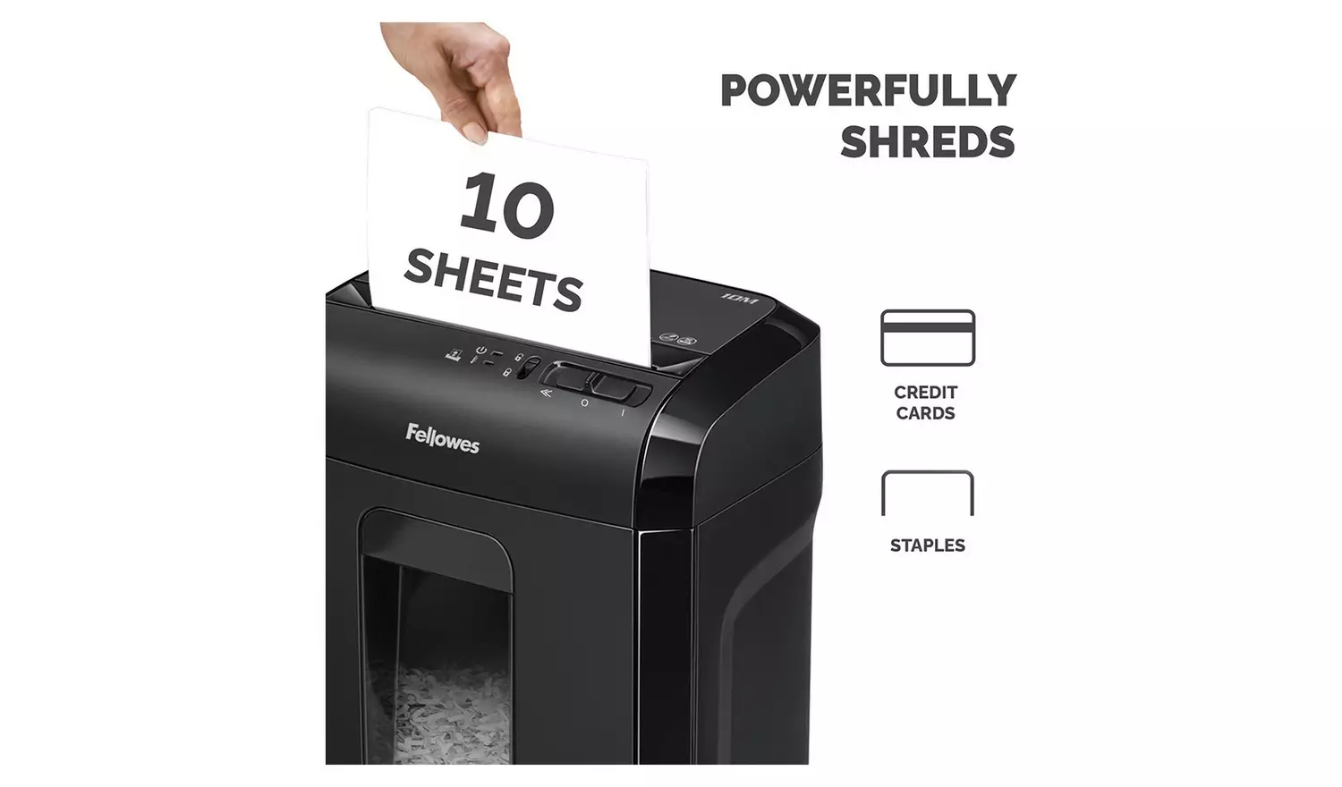 Fellowes 10M 10 Sheet 19 Litre Micro Cut Shredder