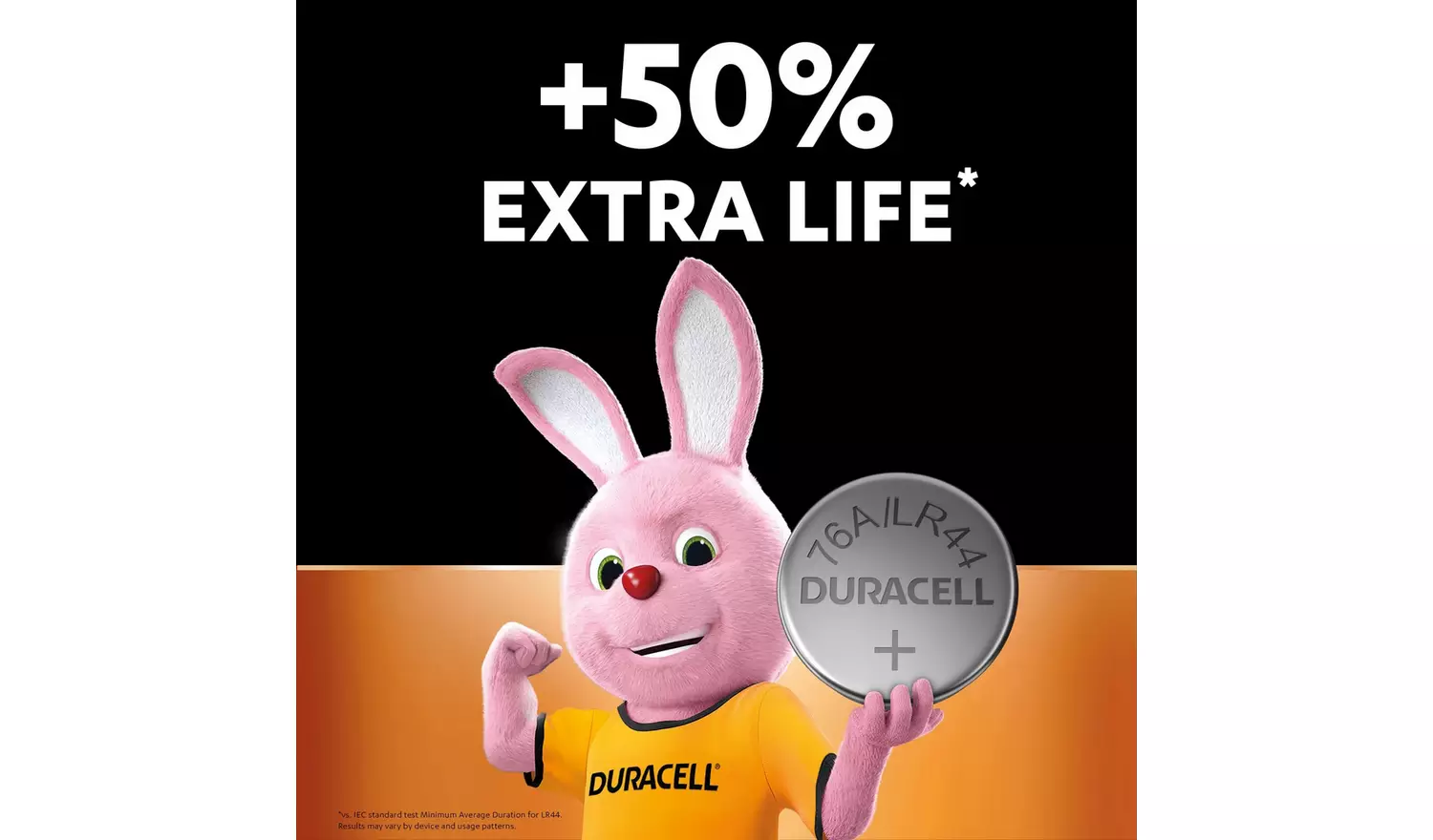 Duracell LR44 Alkaline Button Battery (76A) - Pack of 4