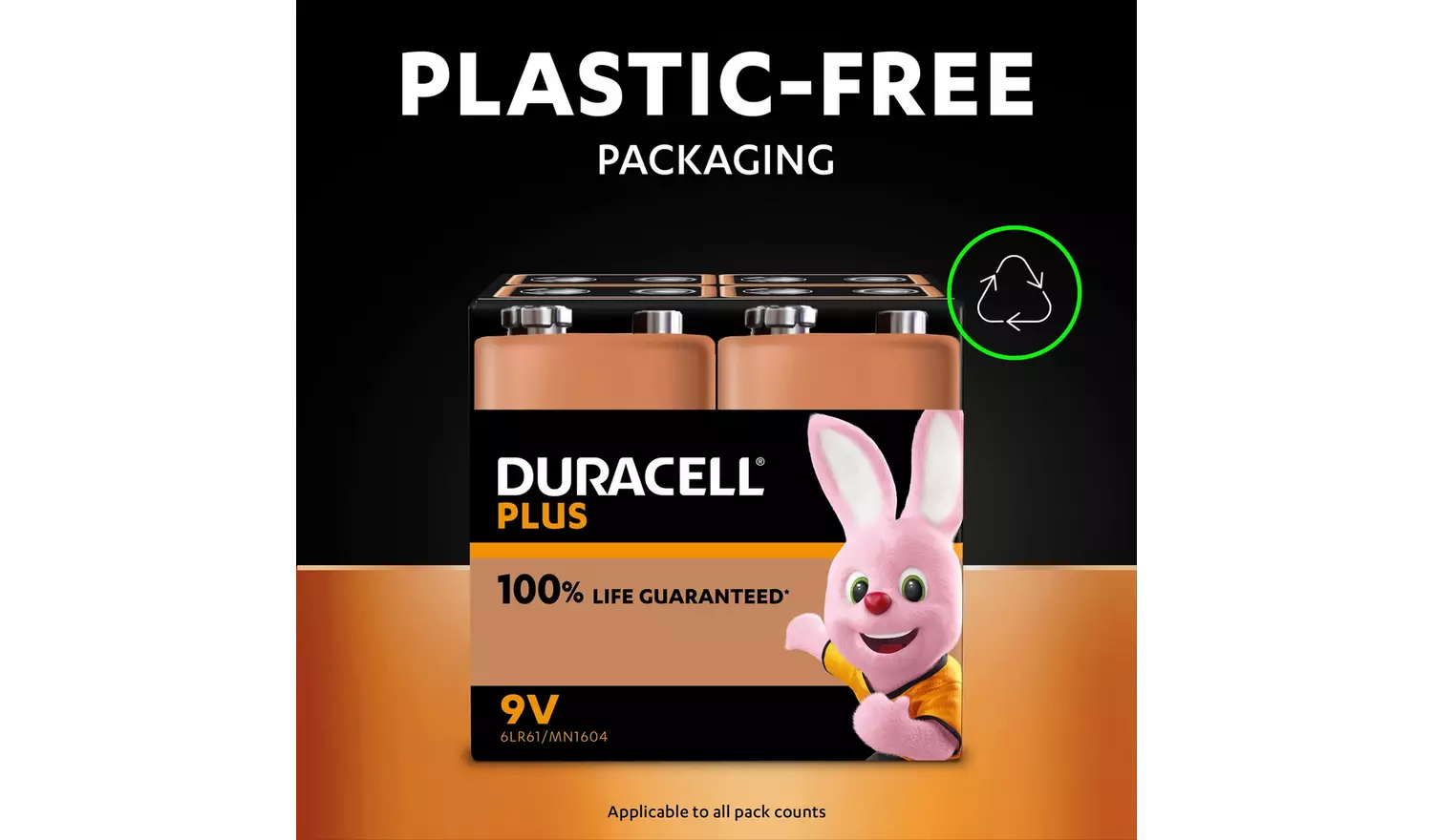 Duracell Plus Alkaline 9V Batteries - Pack of 2