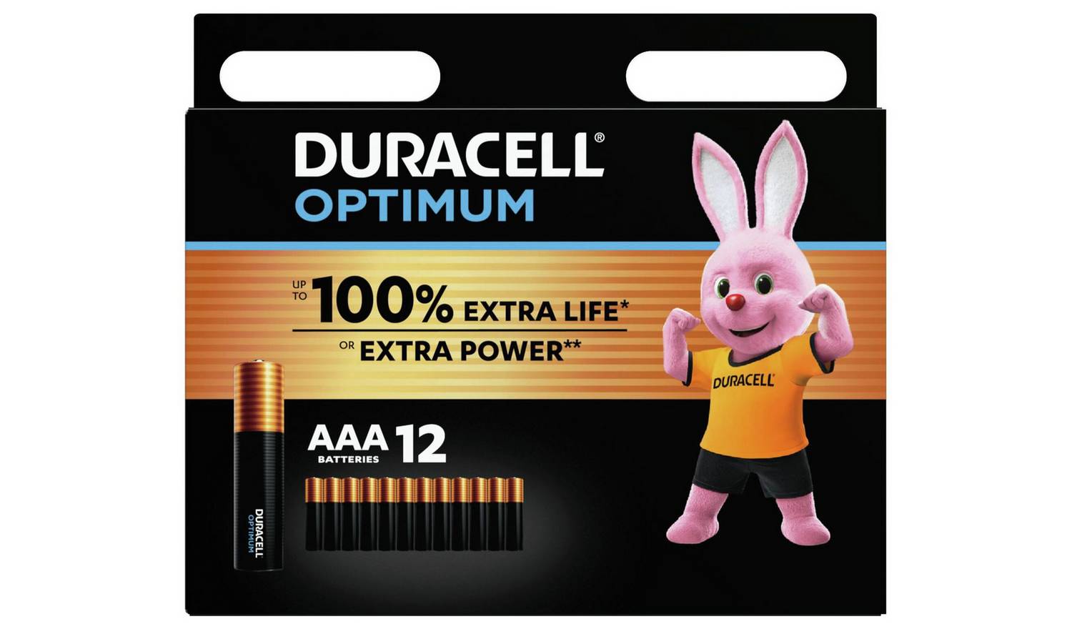 Duracell Optimum Alkaline AAA Batteries - Pack of 12