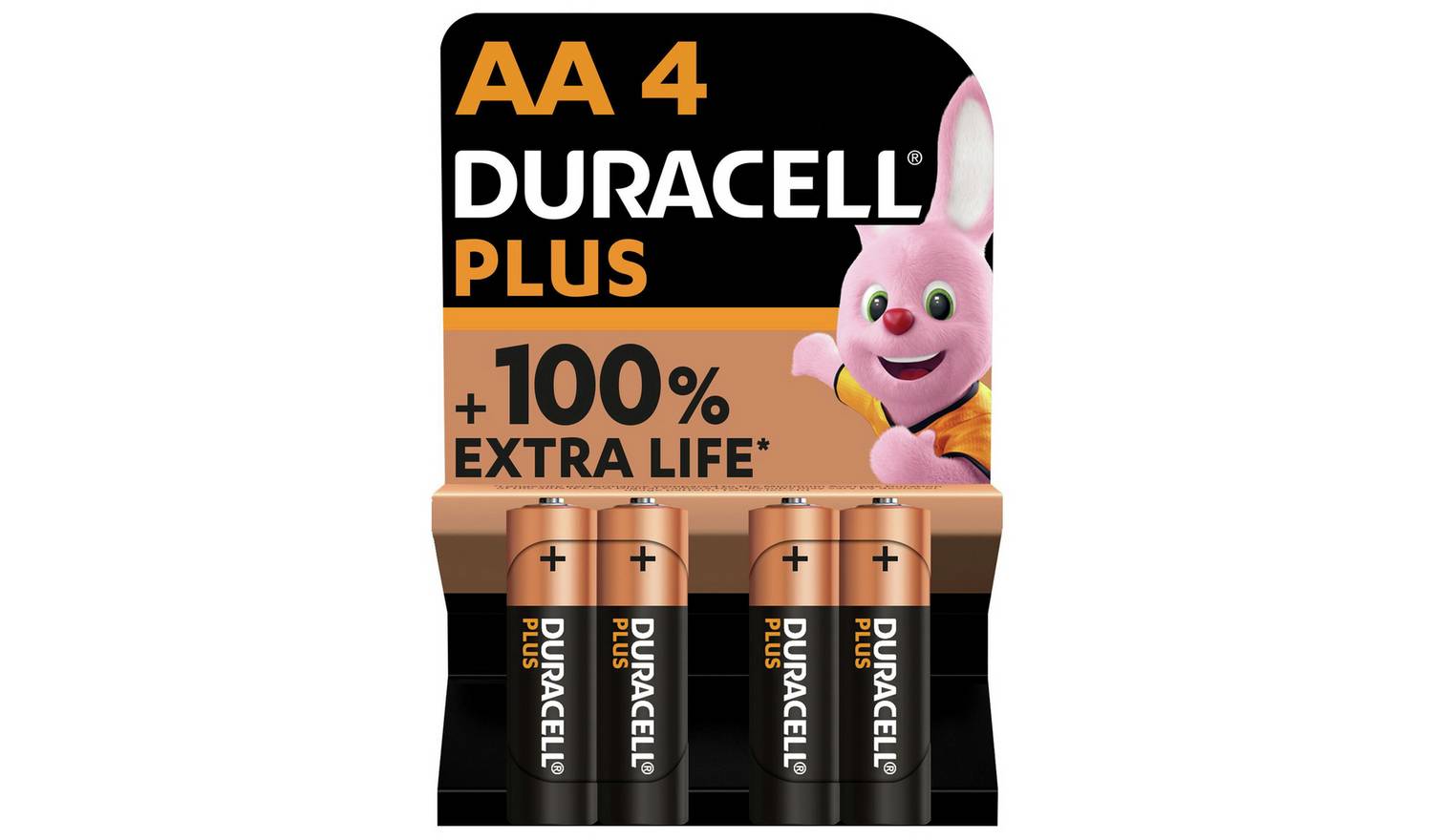 Duracell Plus Alkaline AA Batteries - Pack of 4