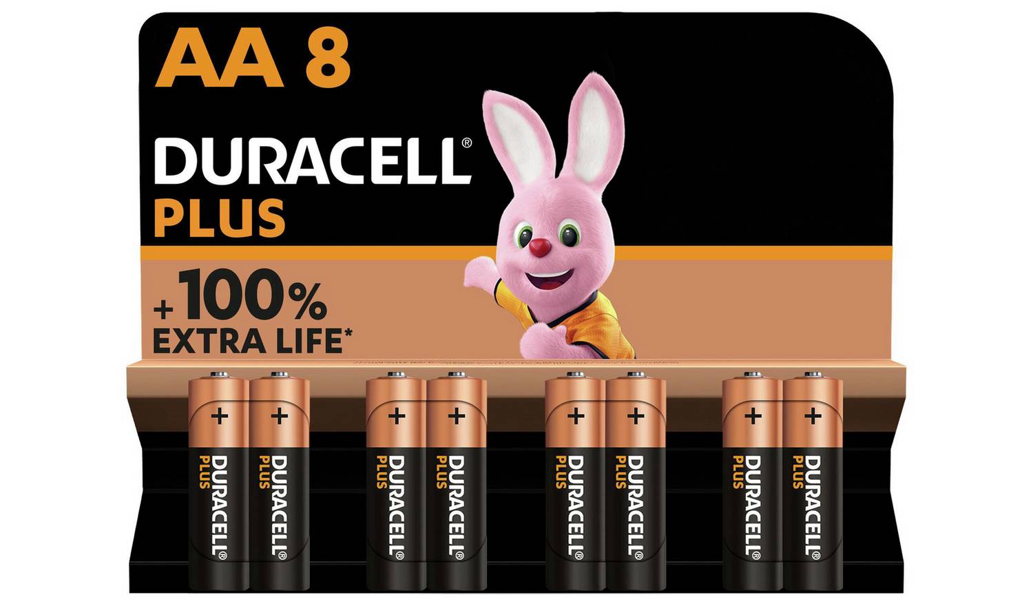 Duracell Plus Alkaline AA Batteries - Pack of 8