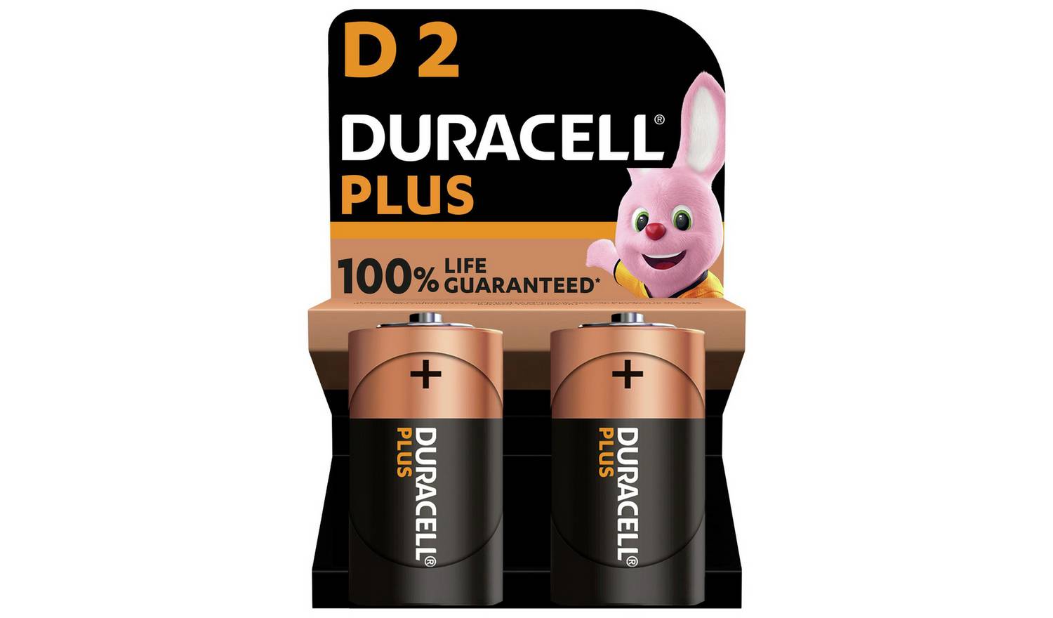 Duracell Plus Alkaline D Batteries - Pack of 2