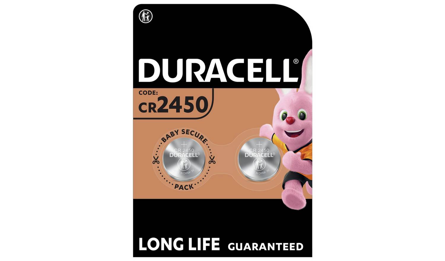 Duracell 2450 Lithium Coin Batteries 3V (CR2450) - Pack of 2