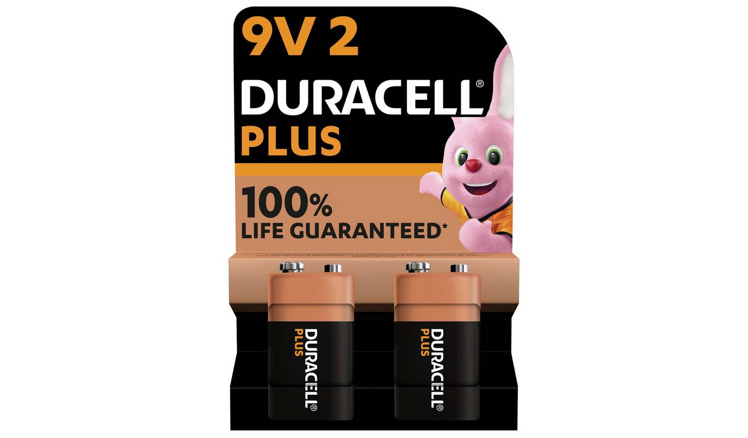Duracell Plus Alkaline 9V Batteries - Pack of 2