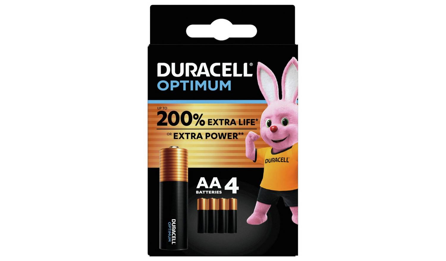 Duracell Optimum Alkaline AA Batteries - Pack of 4