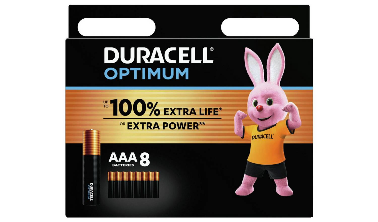 Duracell Optimum Alkaline AAA Batteries - Pack of 8