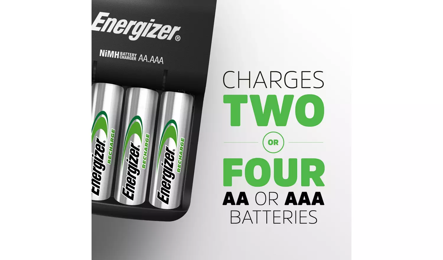 Energizer Recharge Base Charger with 4 AA batteries