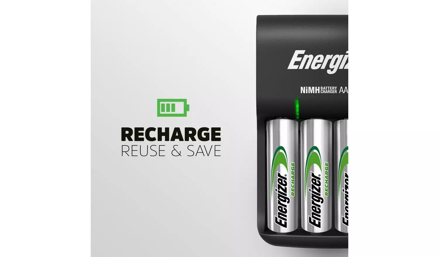 Energizer Recharge Base Charger with 4 AA batteries