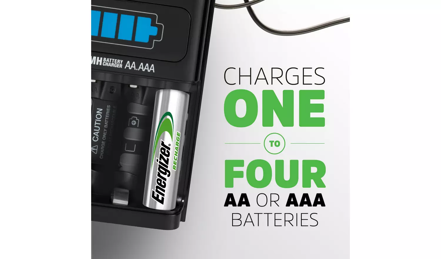Energizer 1 Hour Battery Charger with 4 x AA Batteries