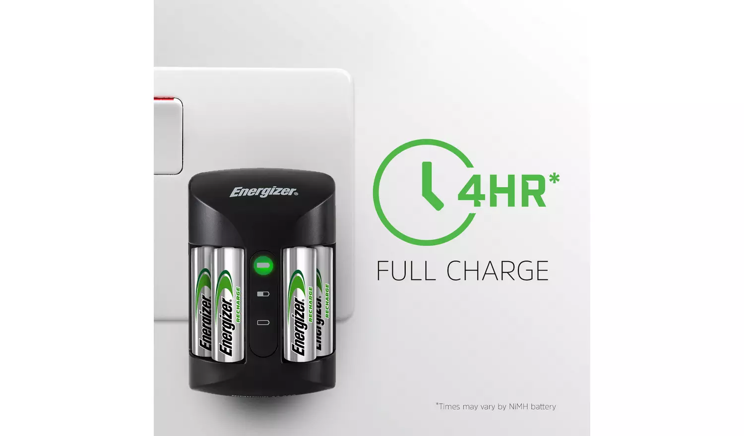 Energizer Pro Battery Charger with 4 x AA Batteries
