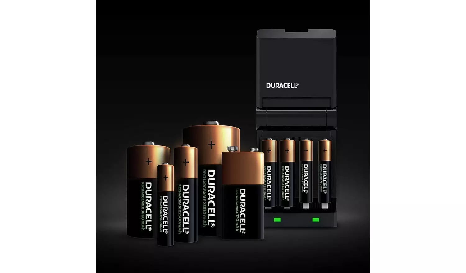 Duracell 45 Minutes Battery Charger with 2 AA and 2 AAA