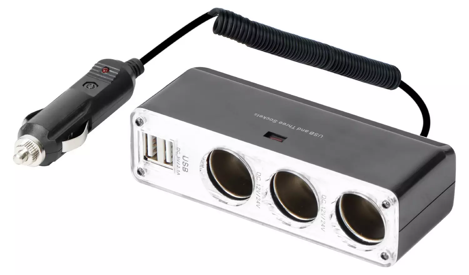 Streetwize Triple 12V Socket Adapter With Two USB Ports