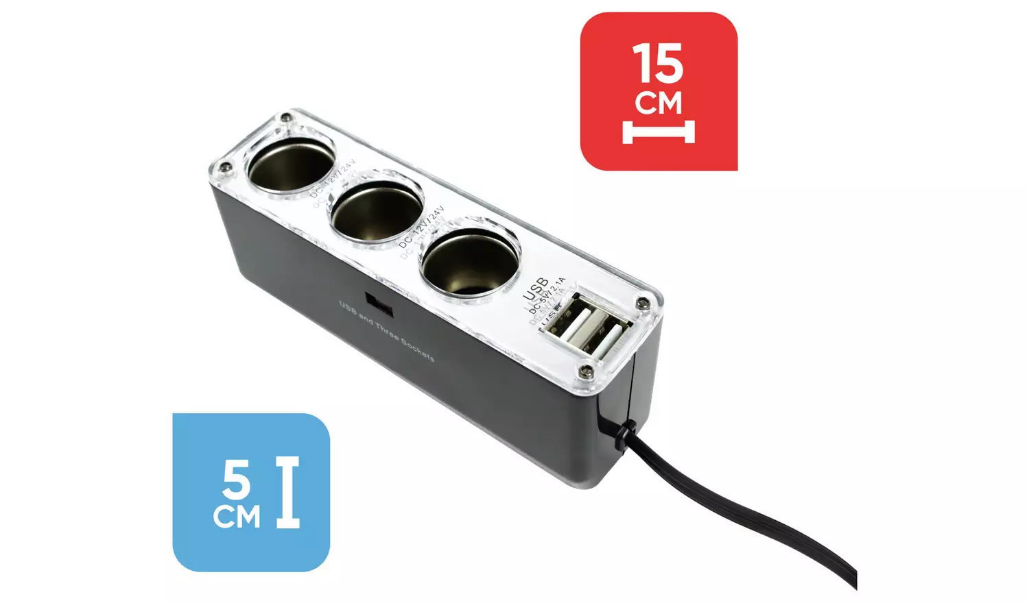 Streetwize Triple 12V Socket Adapter With Two USB Ports