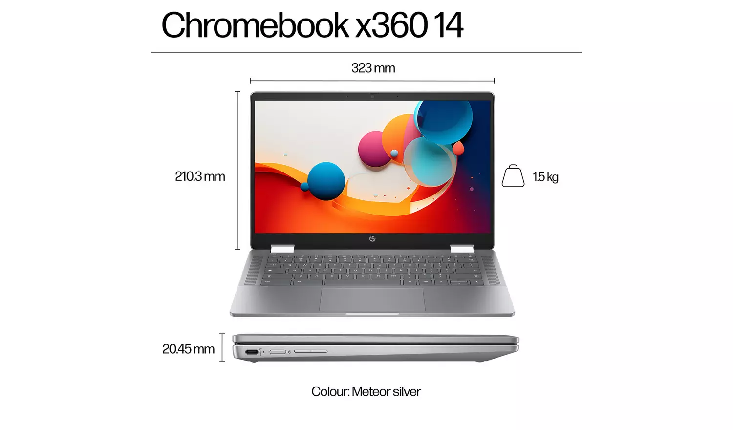 HP x360 14b-cd0002na 14in Intel N100 4GB 128GB Chromebook