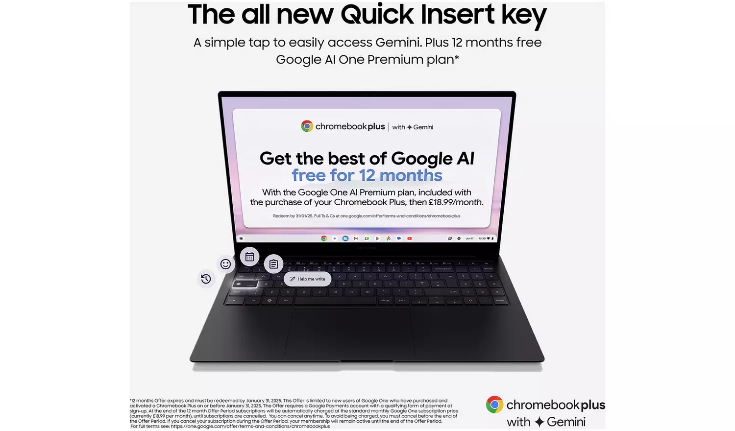 Samsung Galaxy 15.6in 8GB Core 5 256GB Chromebook - Blue